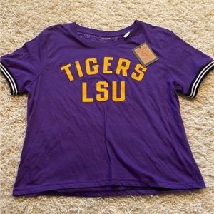 LSU Tigers Crop Top Shirt Womens New Medium